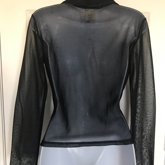 Sparkly Sheer Black Button up - Picture 5 of 7